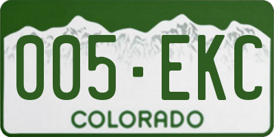 CO license plate 005EKC