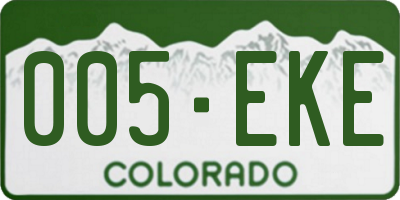 CO license plate 005EKE