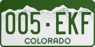 CO license plate 005EKF