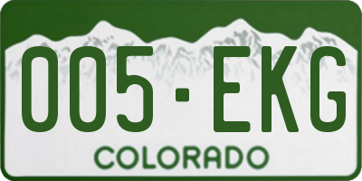 CO license plate 005EKG