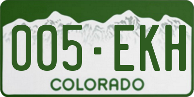 CO license plate 005EKH