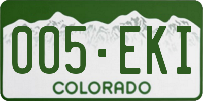 CO license plate 005EKI
