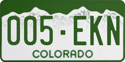 CO license plate 005EKN