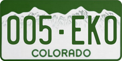 CO license plate 005EKO