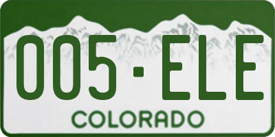 CO license plate 005ELE