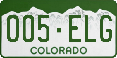 CO license plate 005ELG