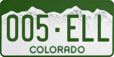 CO license plate 005ELL