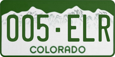 CO license plate 005ELR