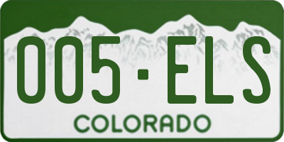 CO license plate 005ELS