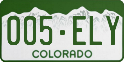 CO license plate 005ELY