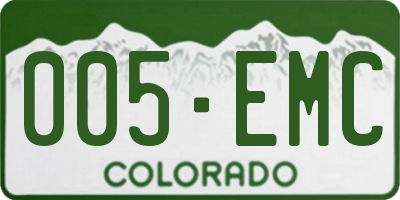 CO license plate 005EMC