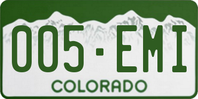 CO license plate 005EMI