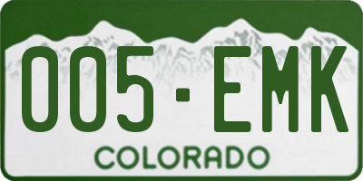 CO license plate 005EMK