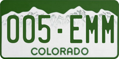 CO license plate 005EMM