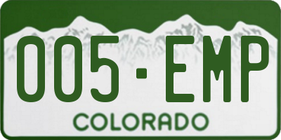 CO license plate 005EMP