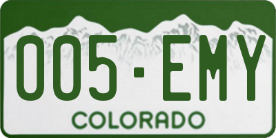 CO license plate 005EMY