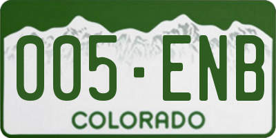 CO license plate 005ENB