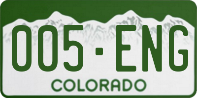 CO license plate 005ENG