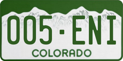 CO license plate 005ENI