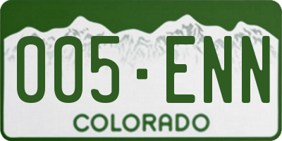 CO license plate 005ENN