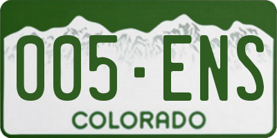 CO license plate 005ENS