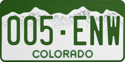 CO license plate 005ENW