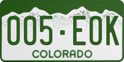 CO license plate 005EOK
