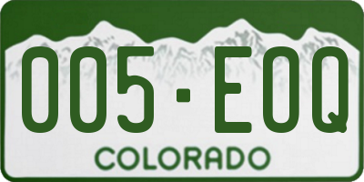 CO license plate 005EOQ