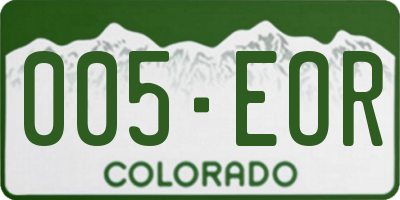 CO license plate 005EOR