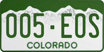 CO license plate 005EOS