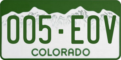 CO license plate 005EOV