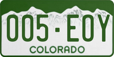 CO license plate 005EOY