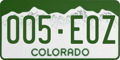 CO license plate 005EOZ