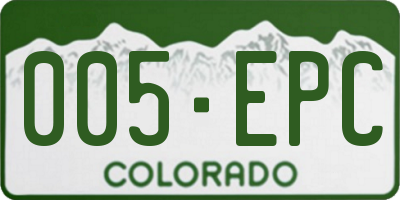 CO license plate 005EPC