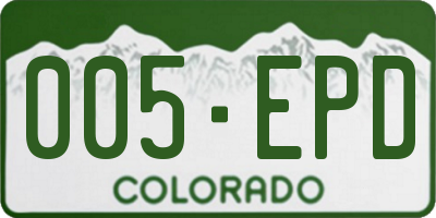 CO license plate 005EPD