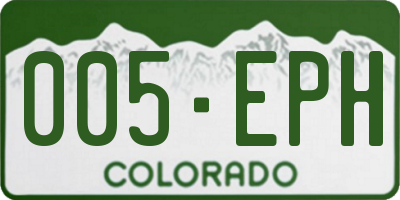 CO license plate 005EPH