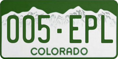 CO license plate 005EPL