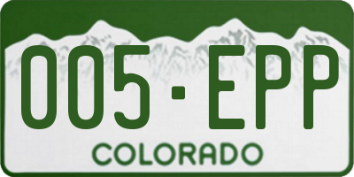 CO license plate 005EPP