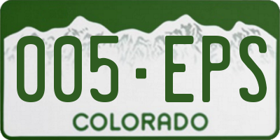 CO license plate 005EPS