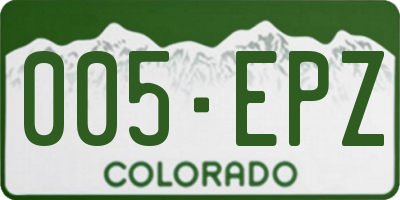 CO license plate 005EPZ