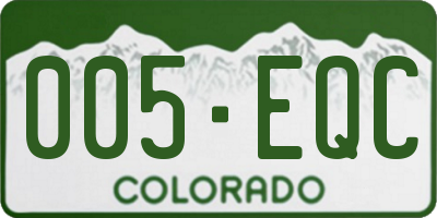 CO license plate 005EQC