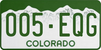 CO license plate 005EQG