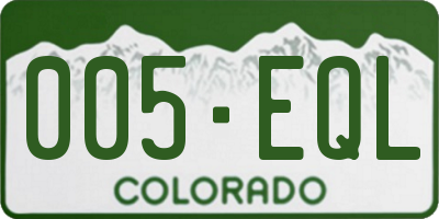 CO license plate 005EQL