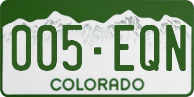 CO license plate 005EQN