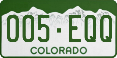 CO license plate 005EQQ