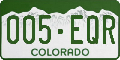CO license plate 005EQR