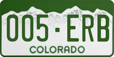 CO license plate 005ERB