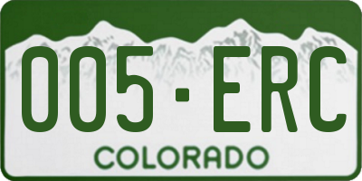 CO license plate 005ERC