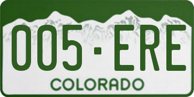 CO license plate 005ERE