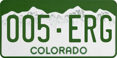 CO license plate 005ERG